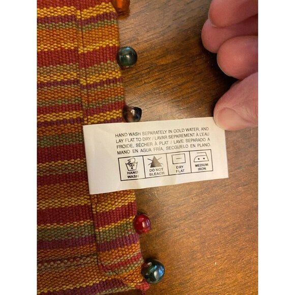 4 Pier 1 Imports Multi Colored Beaded Spicy Striped Placemats Boho - Picture 3 of 5